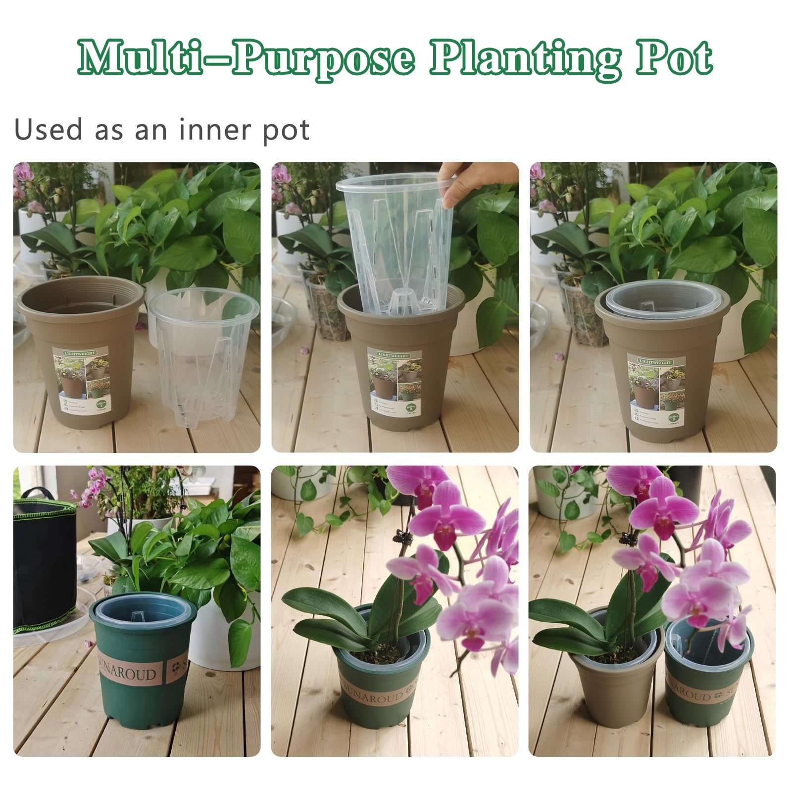 Pavtner orchid pot modern design with hidden vents