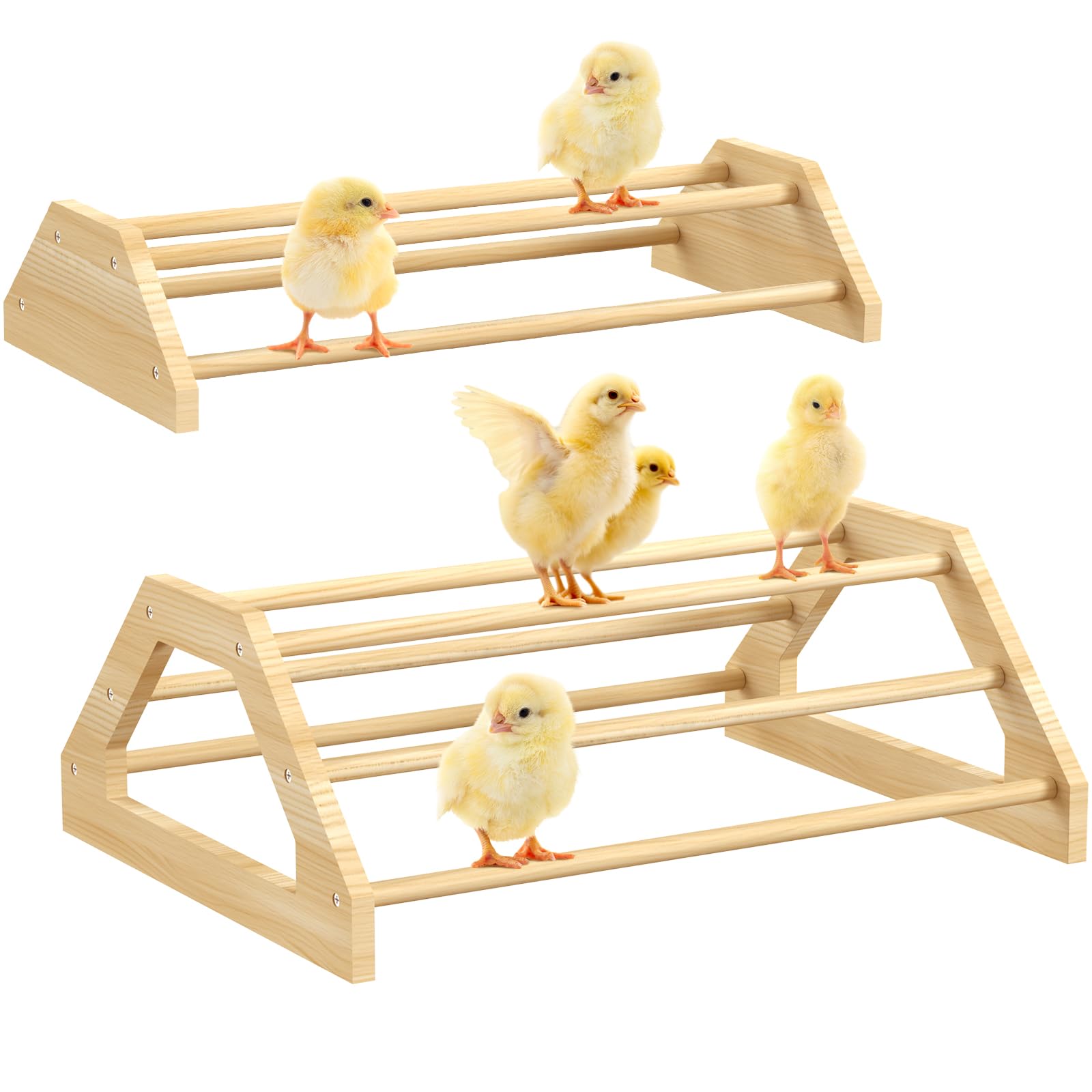 Pawaboo Chick Perch large and small roosts provide a stable coop perch.