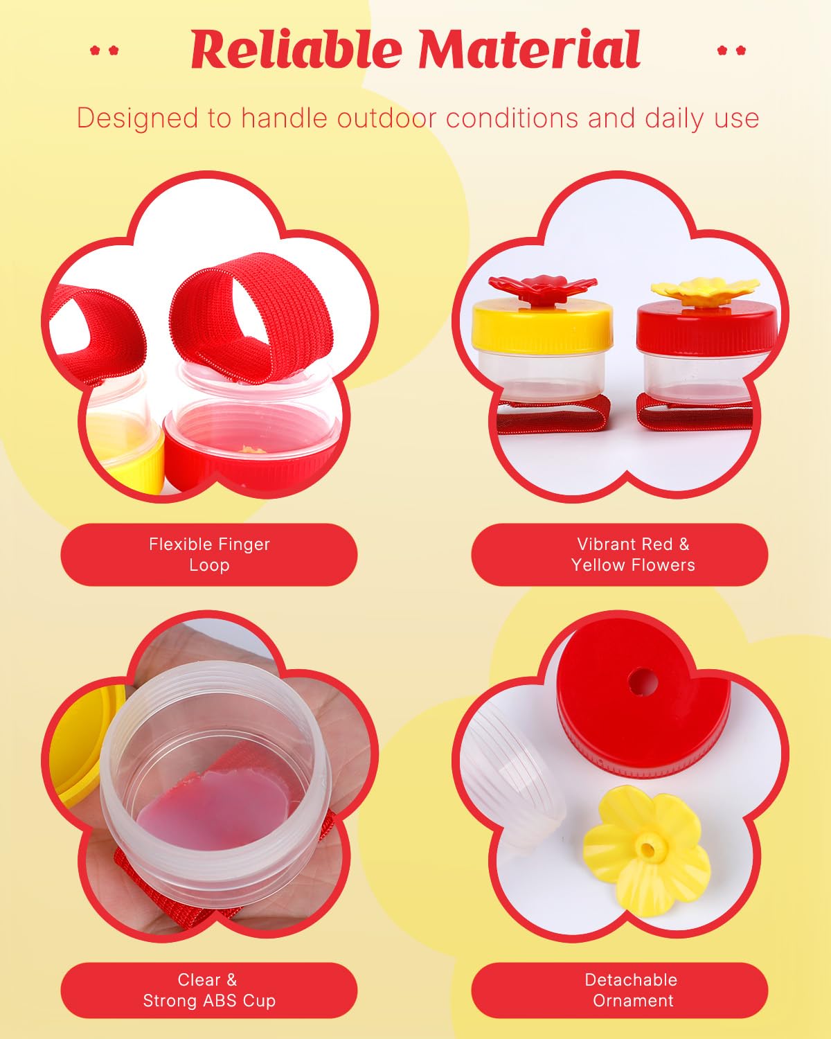 Pawfly hummingbird feeder features nylon finger straps for secure grip.