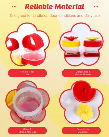 Pawfly hummingbird feeder features nylon finger straps for secure grip.