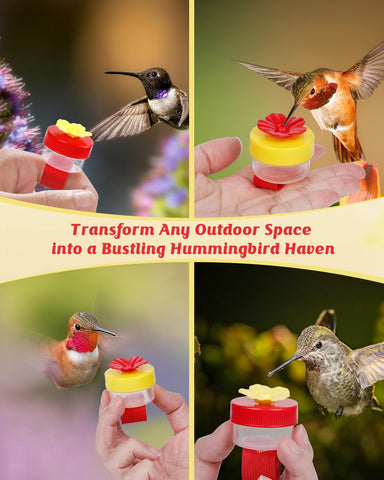 Pawfly outdoor hummingbird feeder in garden attracting visitors.