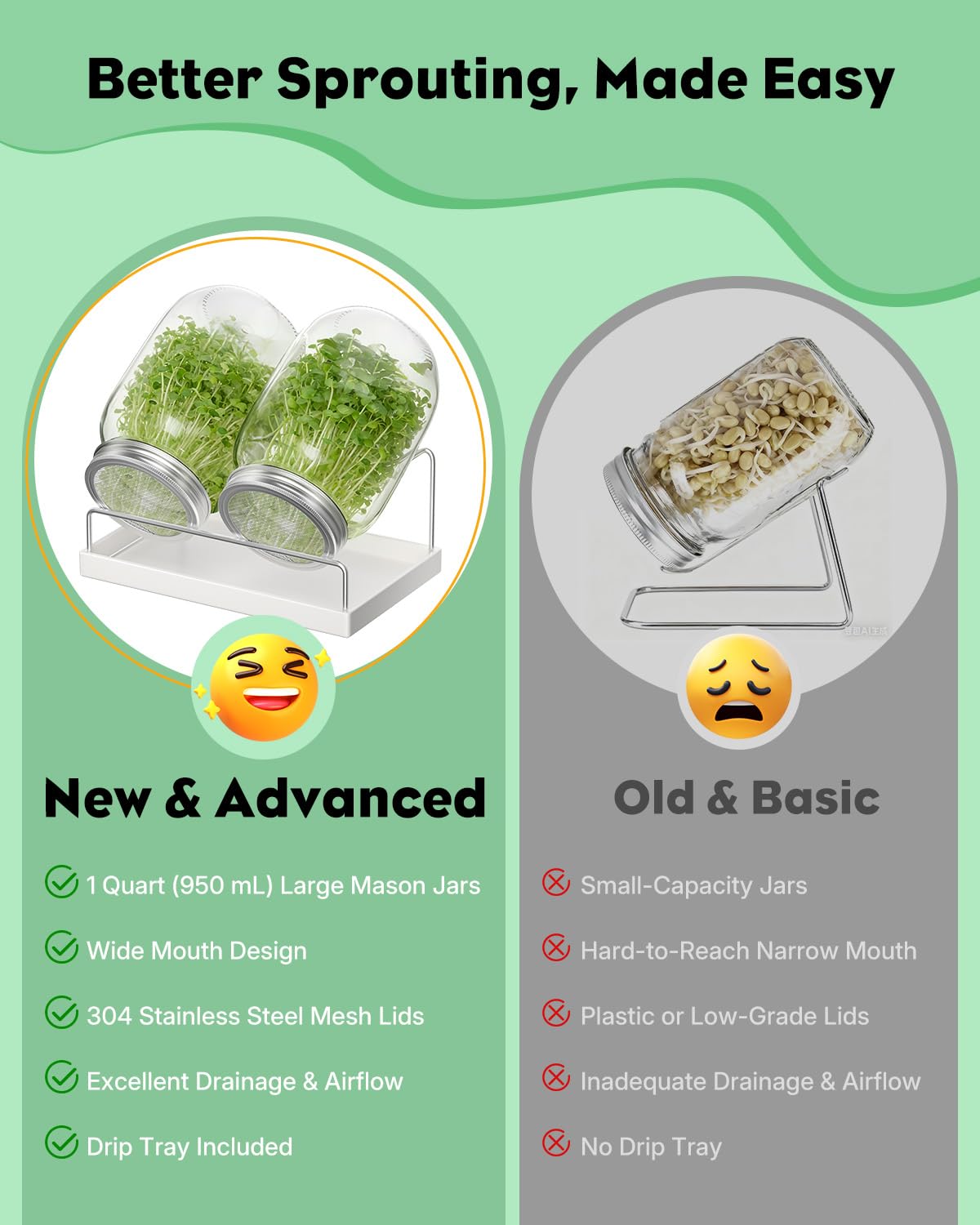 Pawfly Drip Stand showing upgraded drainage for sprouts