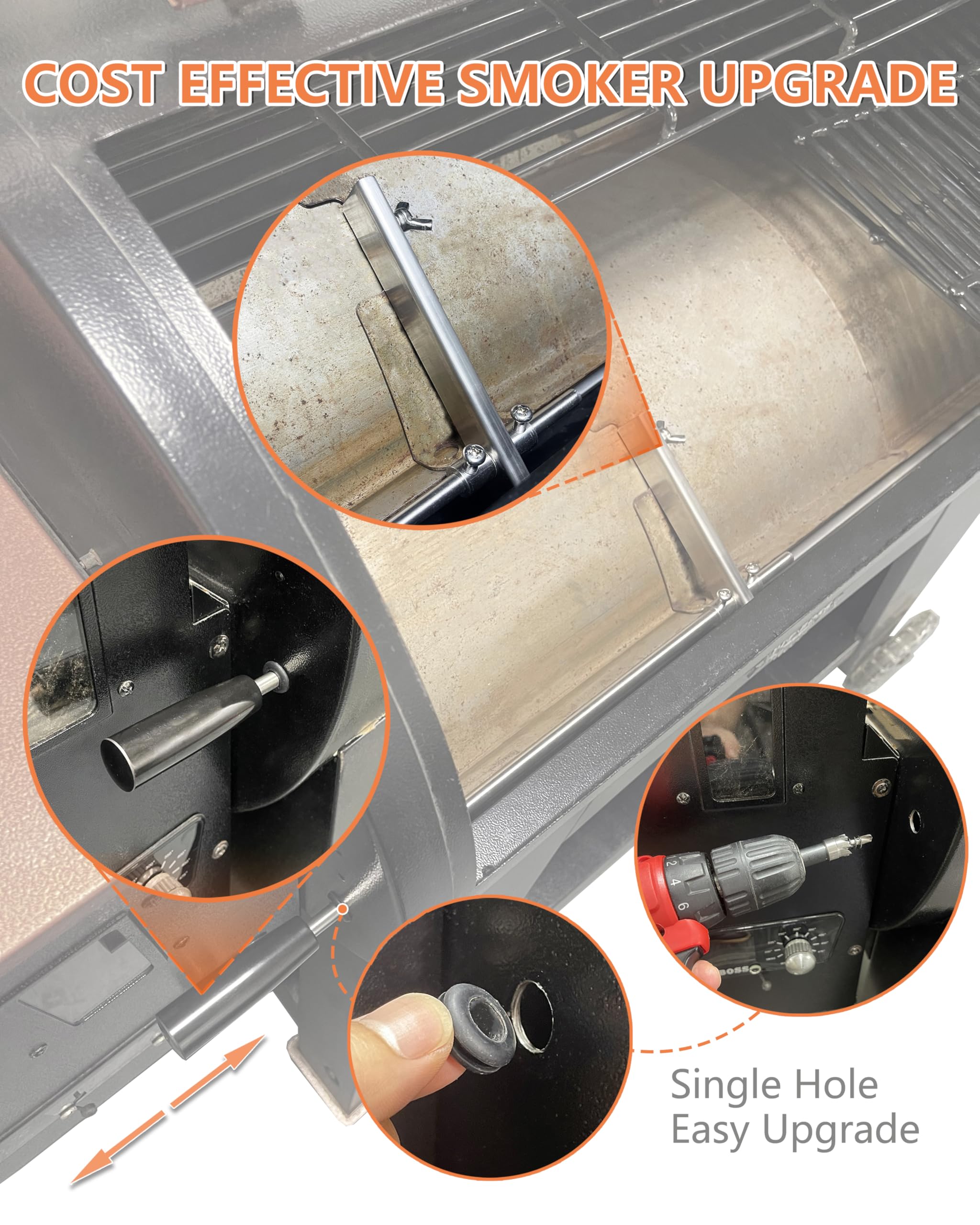 High-temperature stainless steel construction offers durable performance on frequent grilling.