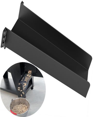 Pawsible magnetic pellet cleanout chute assembly enables easy hopper transfer.