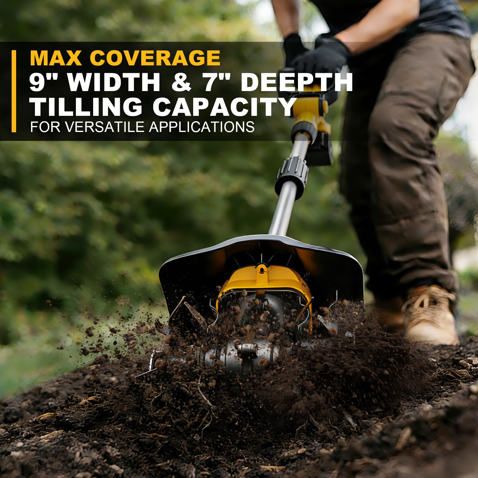 Paxwrenx tiller 360rpm motor closeup highlights high-torque power for soil prep