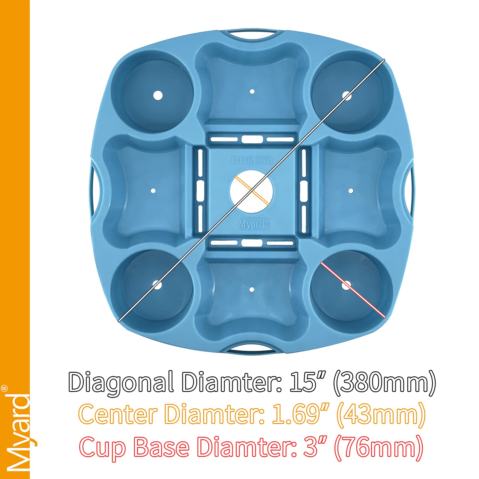 PayandPack Myard tray with four drink holders keeps beverages stable at the beach.