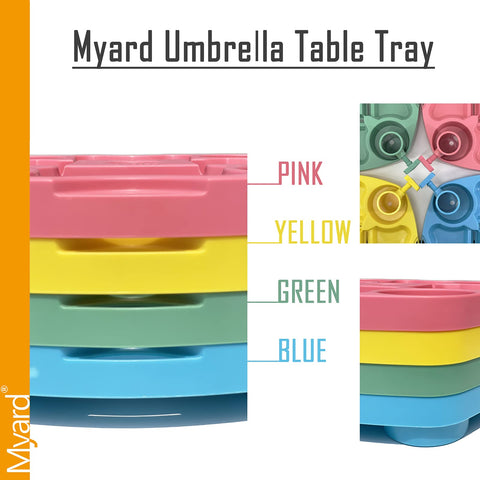 PayandPack Myard umbrella tray offers sunglasses holes and phone slots for tidy, hands-free moments.