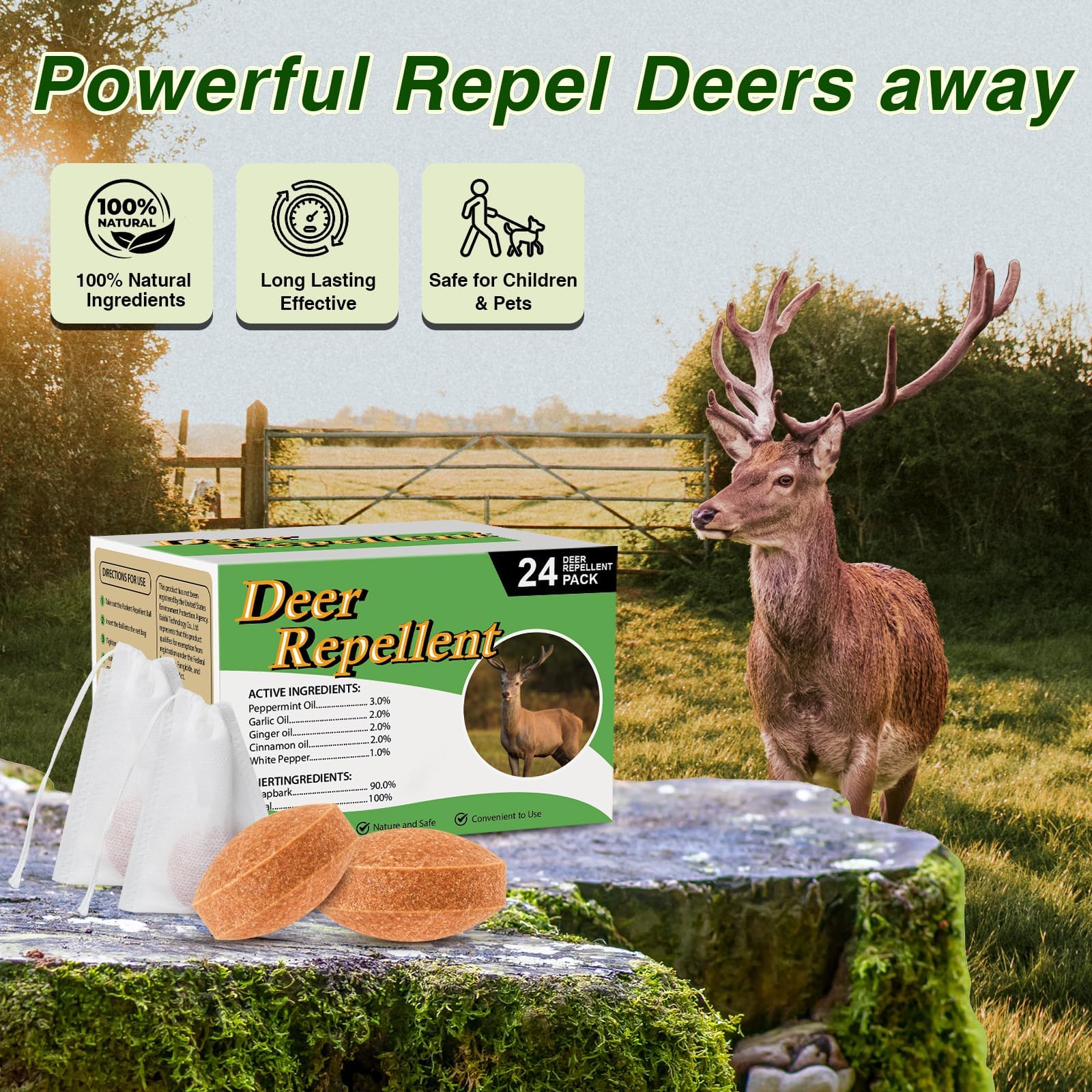 Pblovylu deterrent-balls placed near vegetables offer long-lasting garden protection.