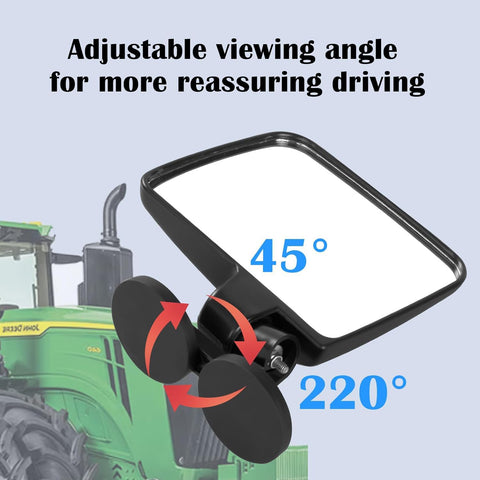 Clear mirror surface provides a wide viewing field for safer operation