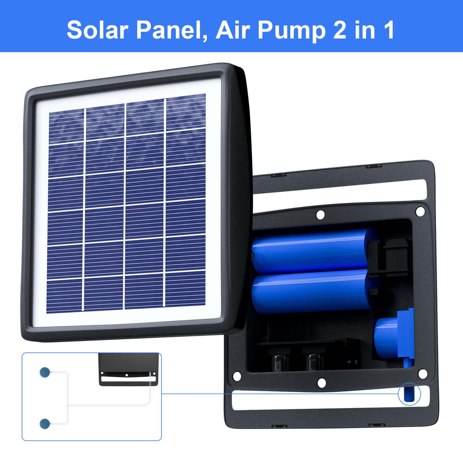 PChero portable solar aerator in use for outdoor ponds or hydroponics.