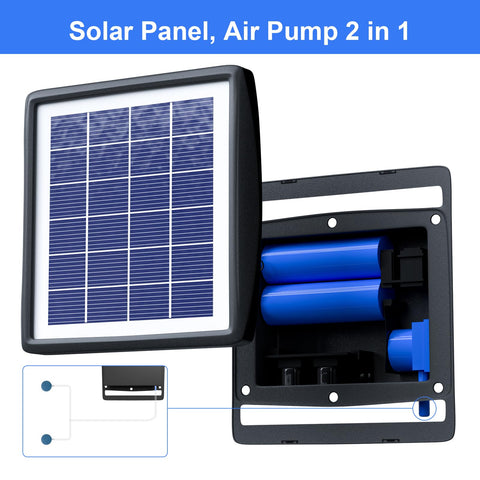 PChero portable solar aerator in use for outdoor ponds or hydroponics.