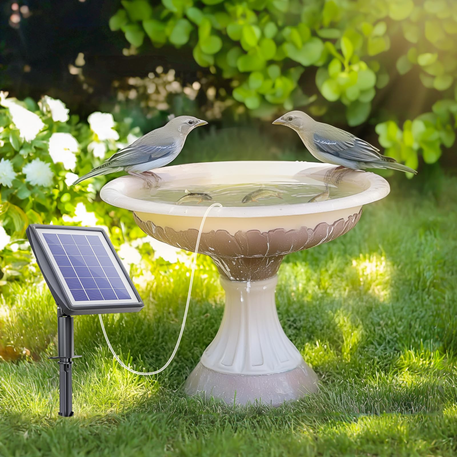 PChero solar panel with battery enables night operation and cloudy days.