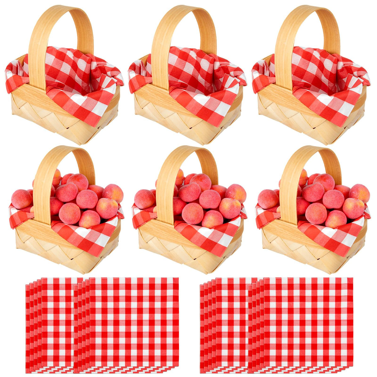 PCTCSHQ mini woven baskets with handles for rustic display and easy carrying