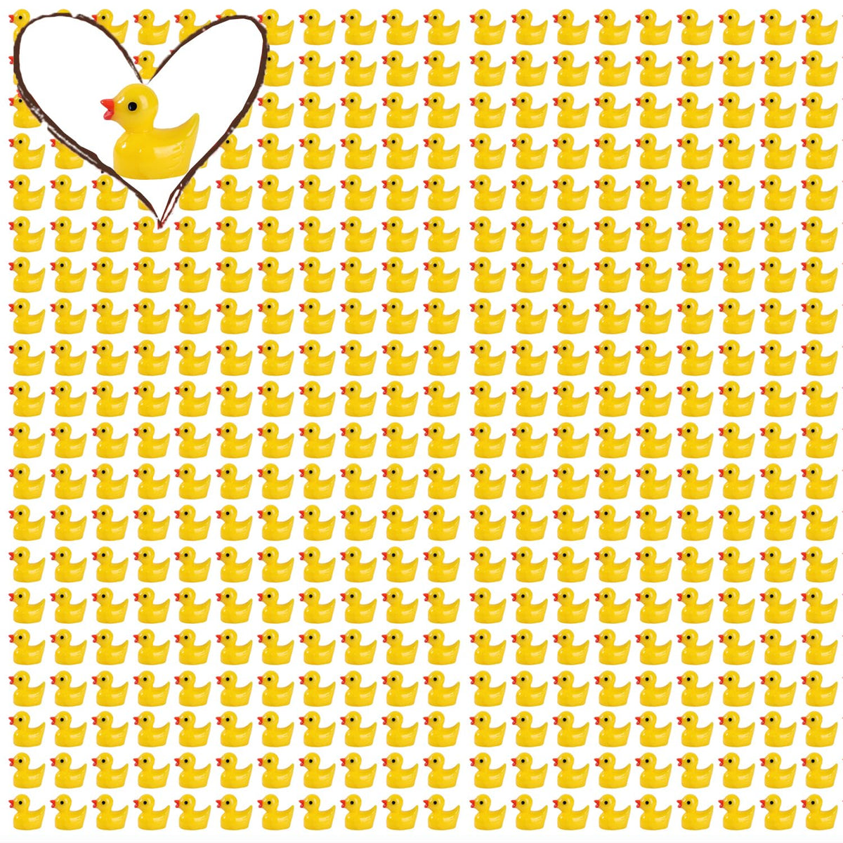 Pcxino 400-pack yellow resin ducks arranged for decor and crafts