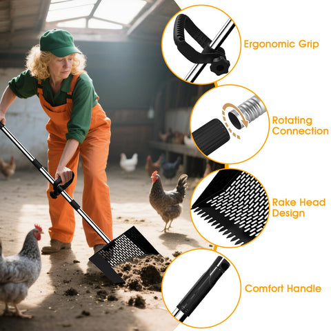 pdpdoc heavy-duty steel scoop demonstrates durability for tough yard tasks.