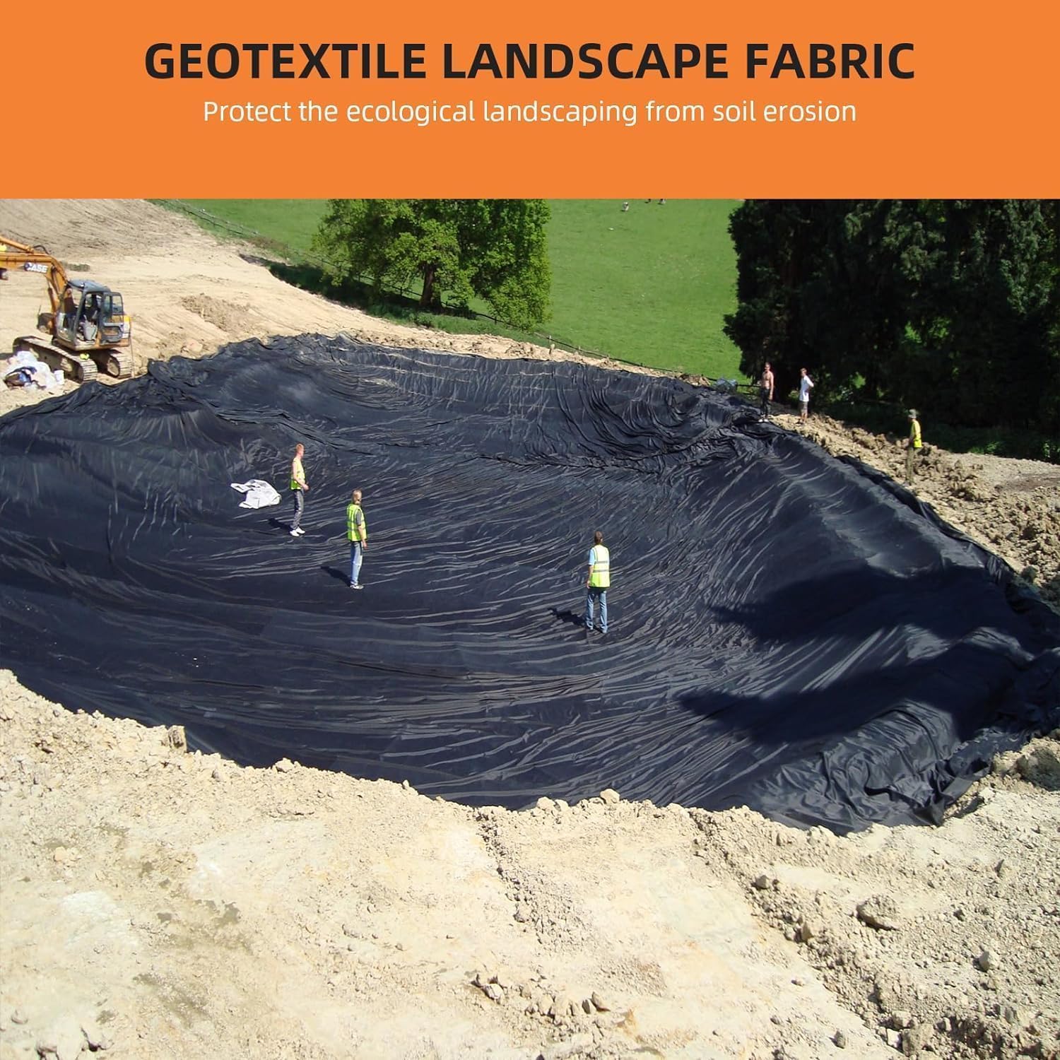 Geotextile layer in a PeakPursuit French drain installation.
