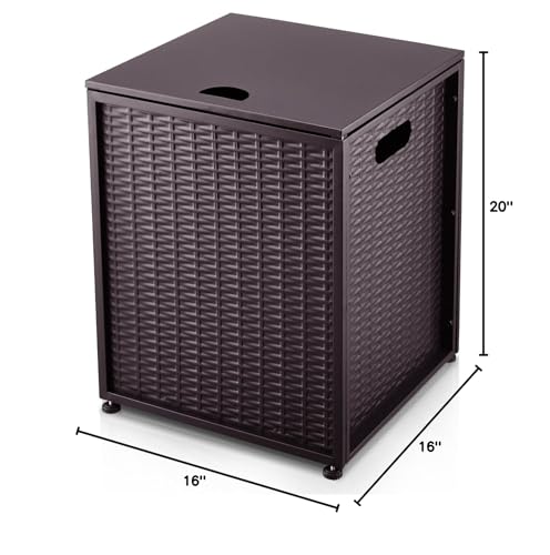 PeakPursuit Propane Tank Cover Table durable metal withstands weathered outdoor use.