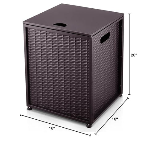 PeakPursuit Propane Tank Cover Table durable metal withstands weathered outdoor use.