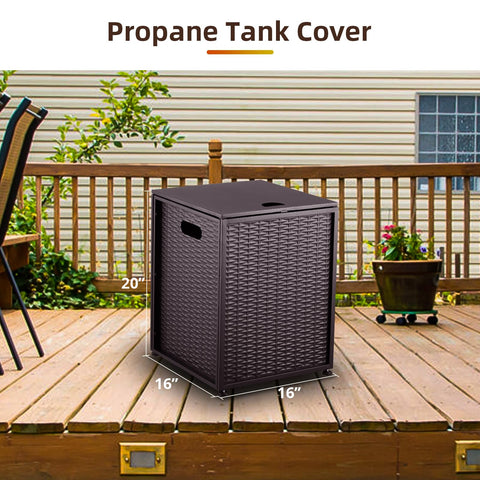 PeakPursuit Propane Tank Cover Table open storage keeps tank and tools organized.