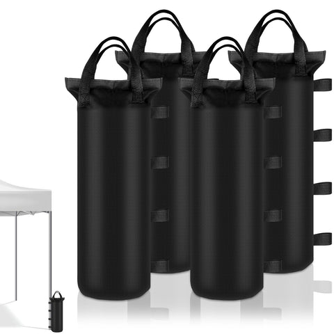 PEASUG four sand bags with top handles for easy carrying and placement.