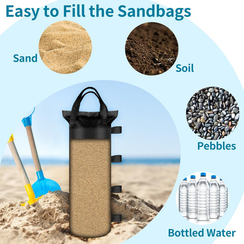 PEASUG large-mouth design eases sand or pebble filling.