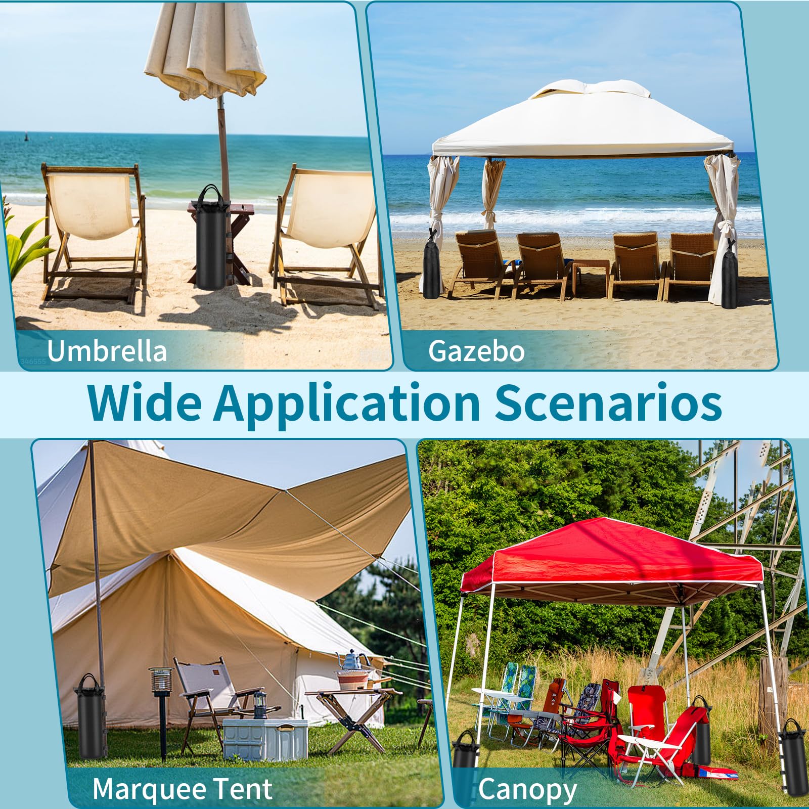 PEASUG use scenarios: gazebos, canopies, and sun shelters in outdoor spaces.