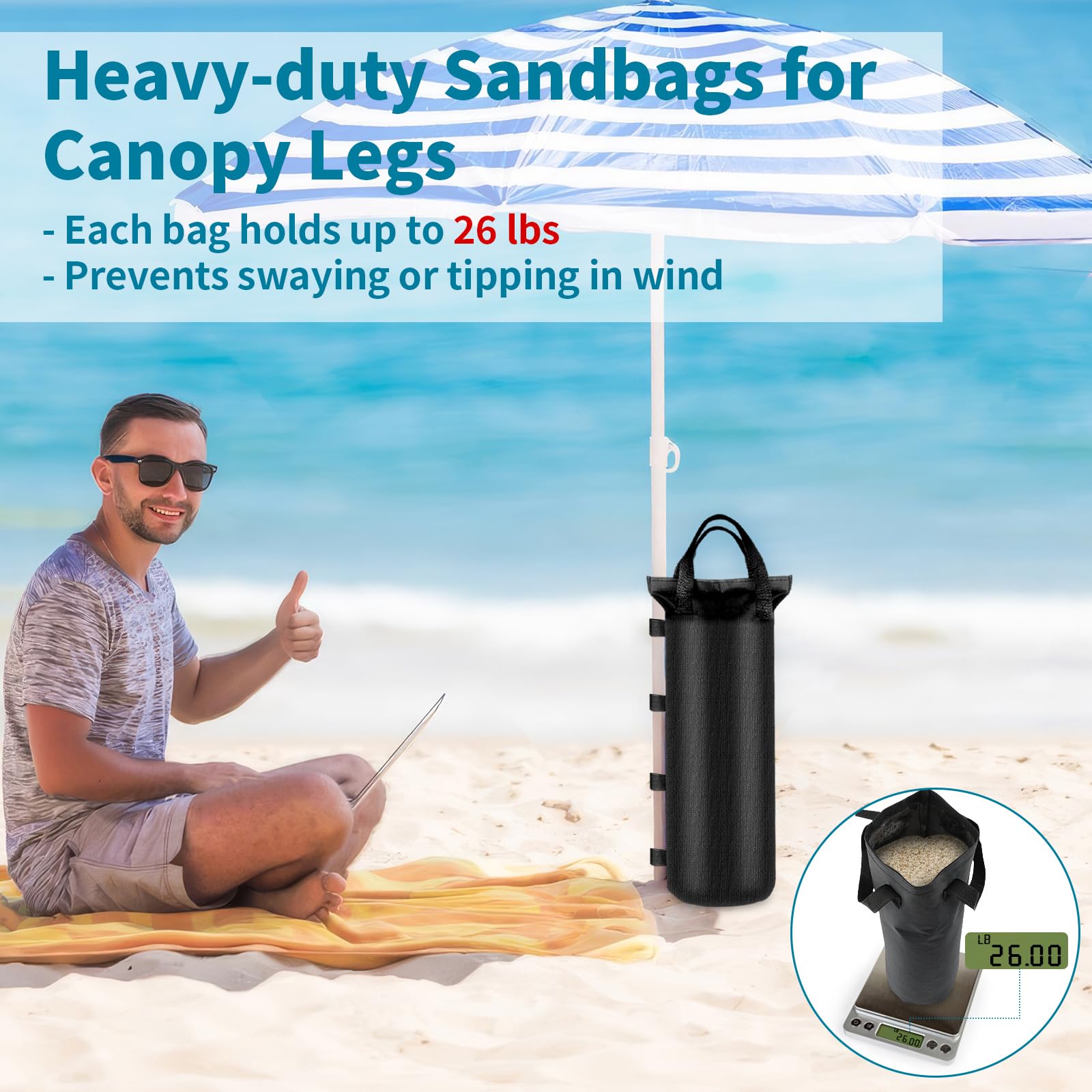 PEASUG wide velcro straps secure tent legs quickly and firmly.