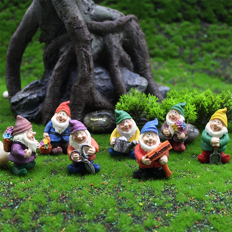 PEATOP garden gnomes set of seven for indoor outdoor decor