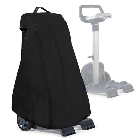 PEATOVIE robotic pool cleaner cover secured on a universal caddy, protecting from sun and debris.