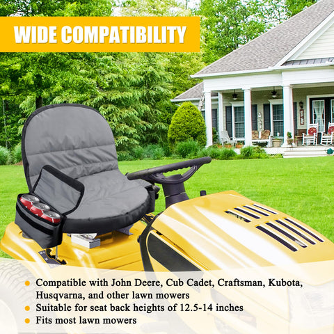 Peatovie seat cover with side pockets secures gloves, phone, and drinks.