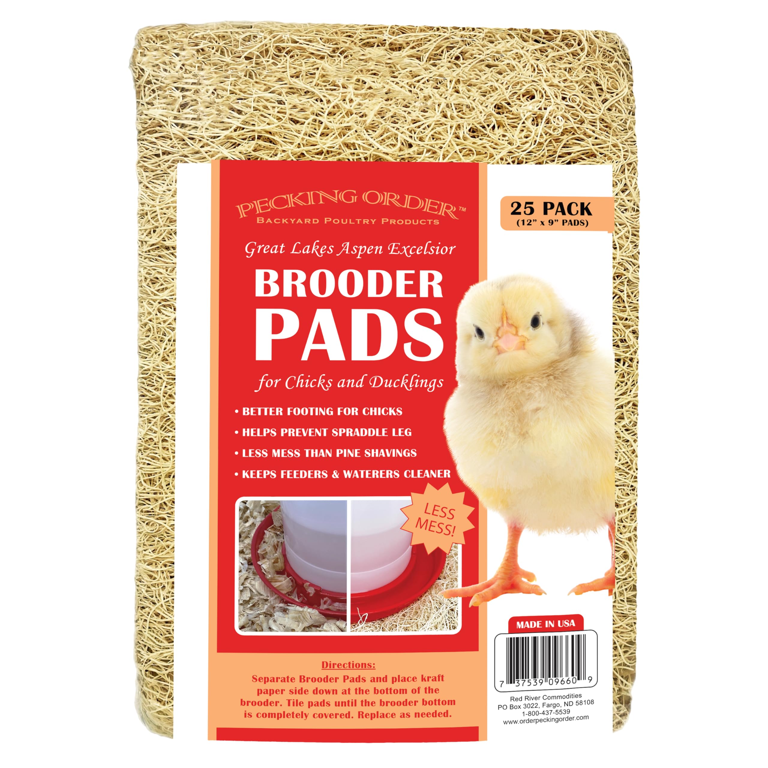Pecking Order brooder pad 12x9 inches supports comfortable, low-dust footing for newborn chicks.