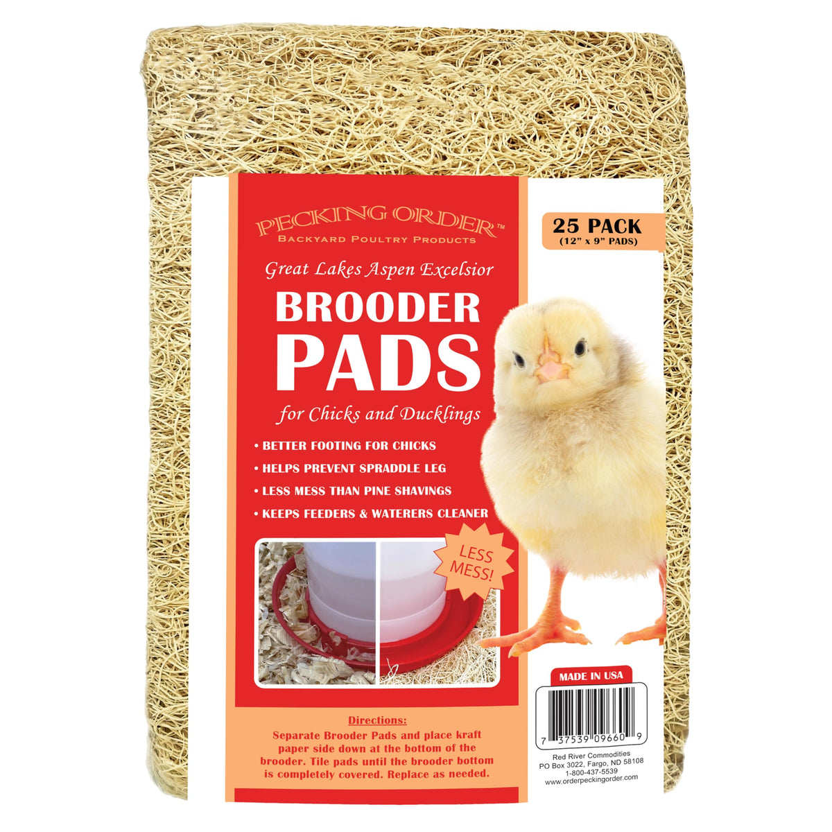 Pecking Order brooder pad 12x9 inches supports comfortable, low-dust footing for newborn chicks.