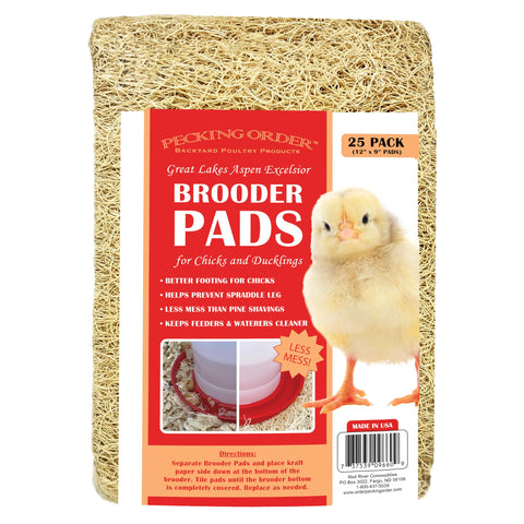 Pecking Order brooder pad 12x9 inches supports comfortable, low-dust footing for newborn chicks.
