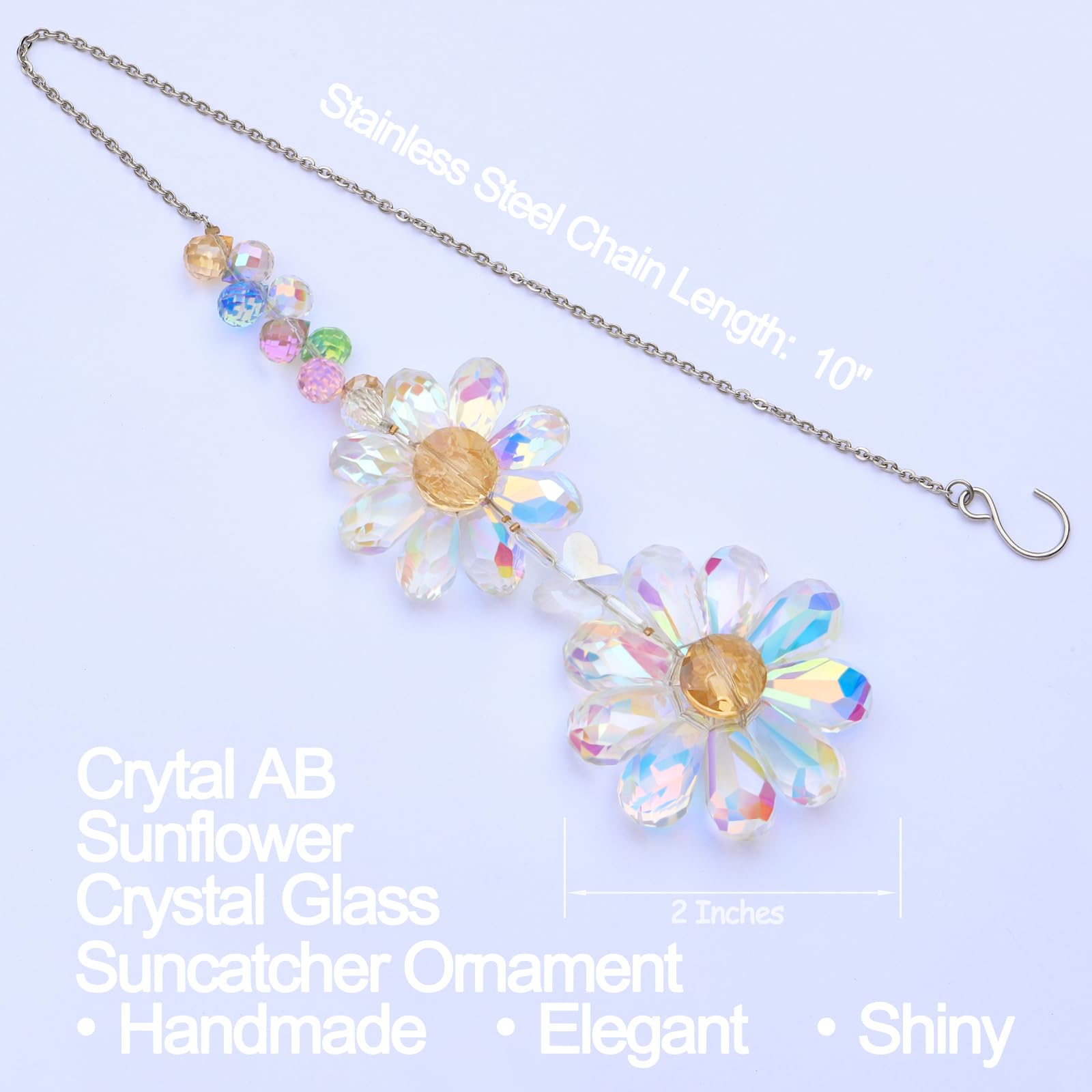 PEDOBO crystal flower suncatcher close-up reveals sparkling optical facets