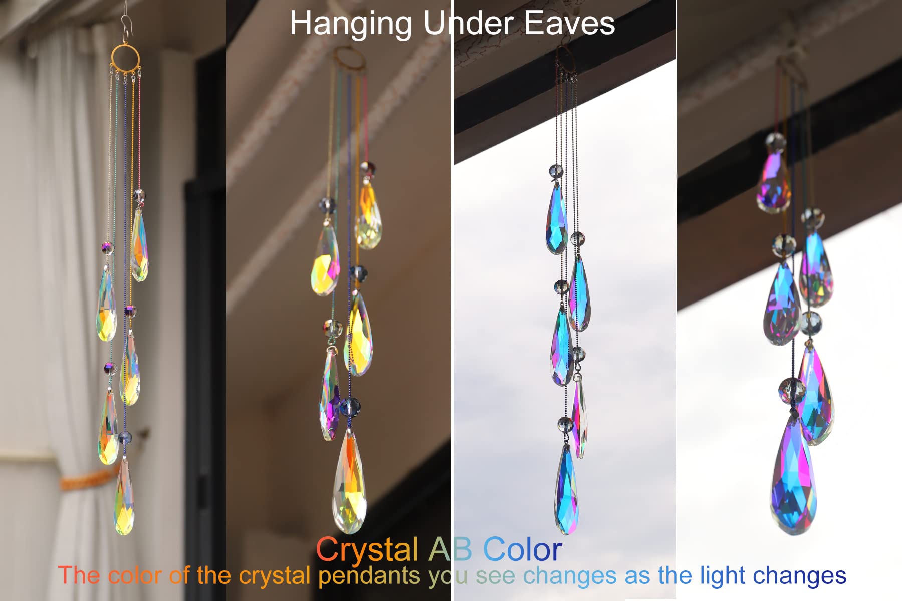 PEDOBO rainbow chain suncatcher offers vibrant color display in any space.