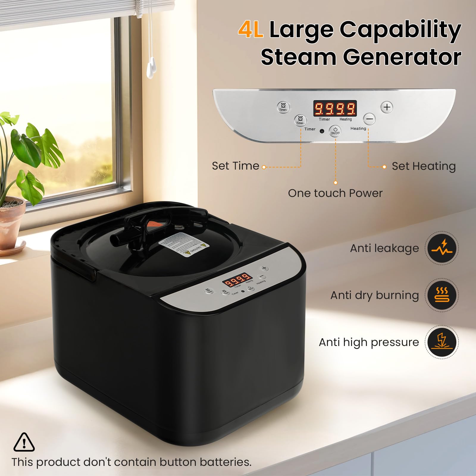 PEEKO remote control offers convenient temperature and timer adjustments.