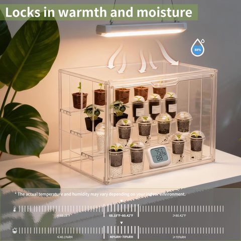 PEEKUP Greenhouse features adjustable dividers to customize layout for different plant sizes.
