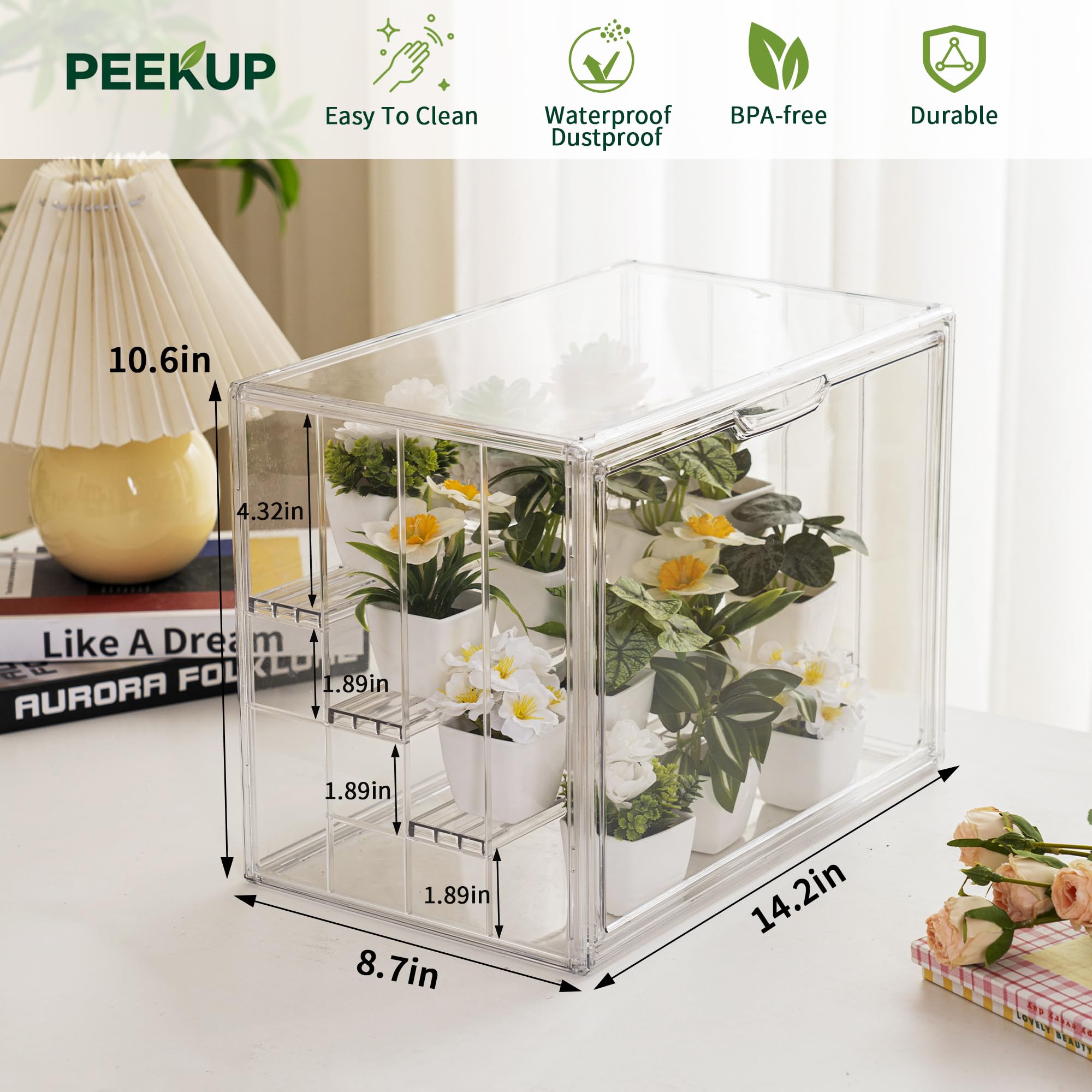 PEEKUP Greenhouse includes drainage slots to promote root aeration and prevent overwatering.