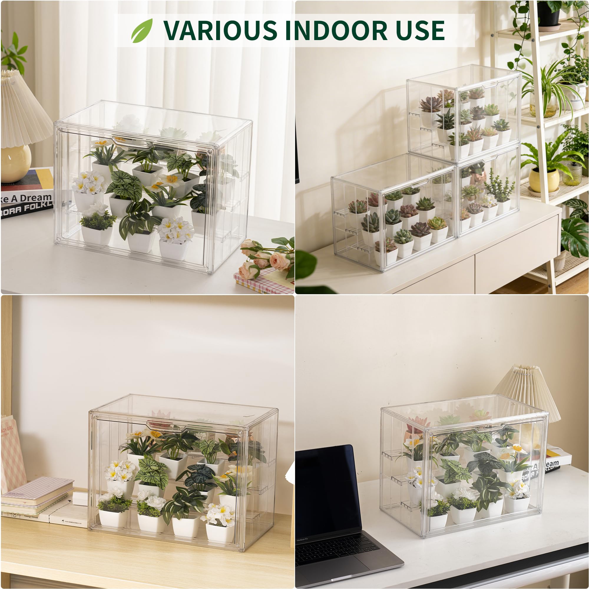 PEEKUP Mini Greenhouse with magnetic door enables easy plant care access.