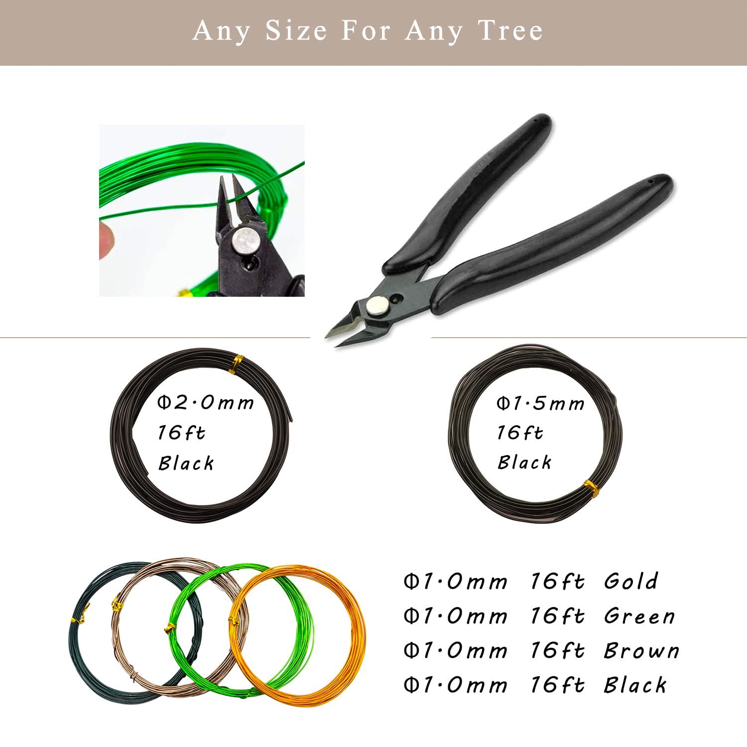 PEEORNT bonsai training wires set enables careful shaping and training of trees.