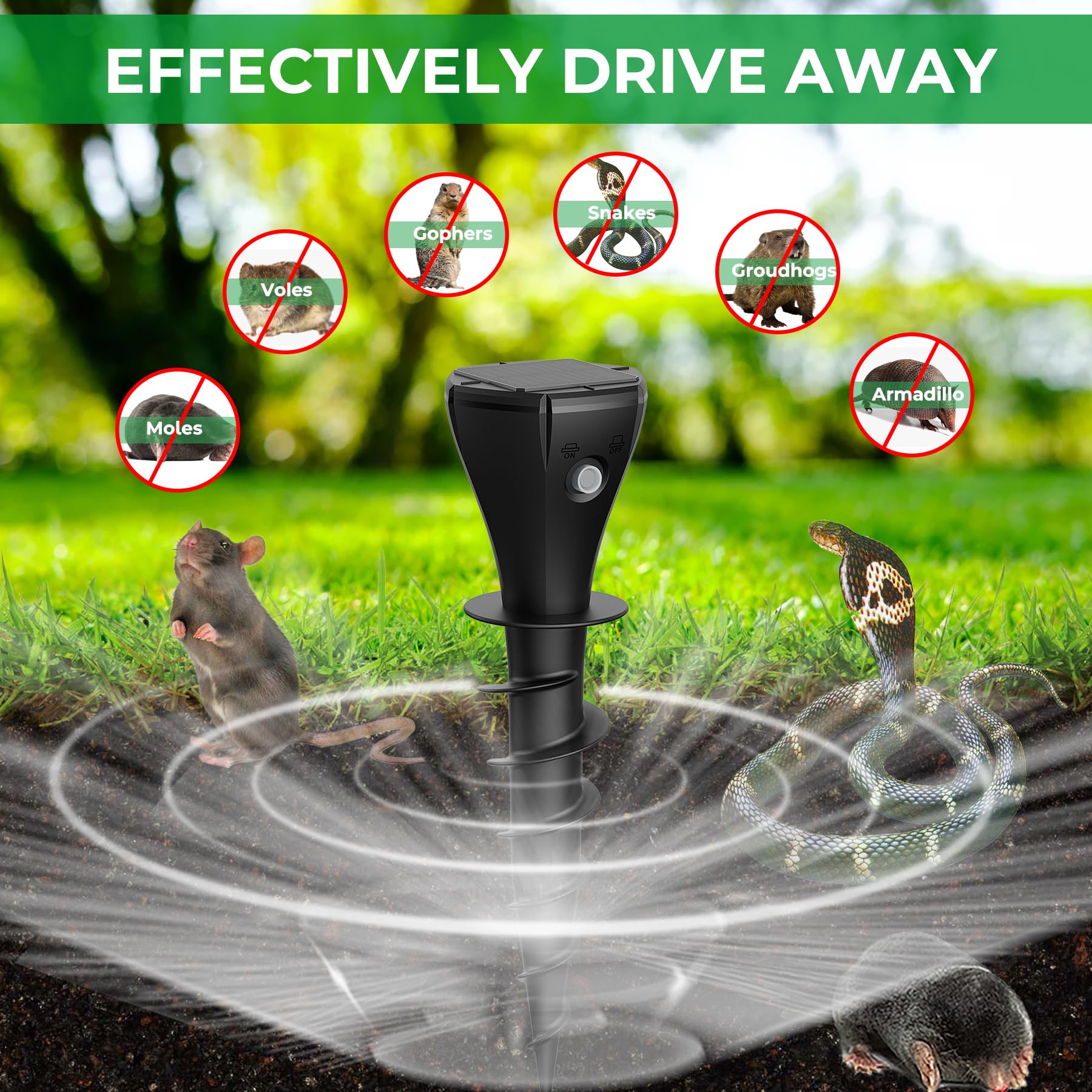 Peepst ultrasonic coverage up to 7,000 sq ft protecting gardens.