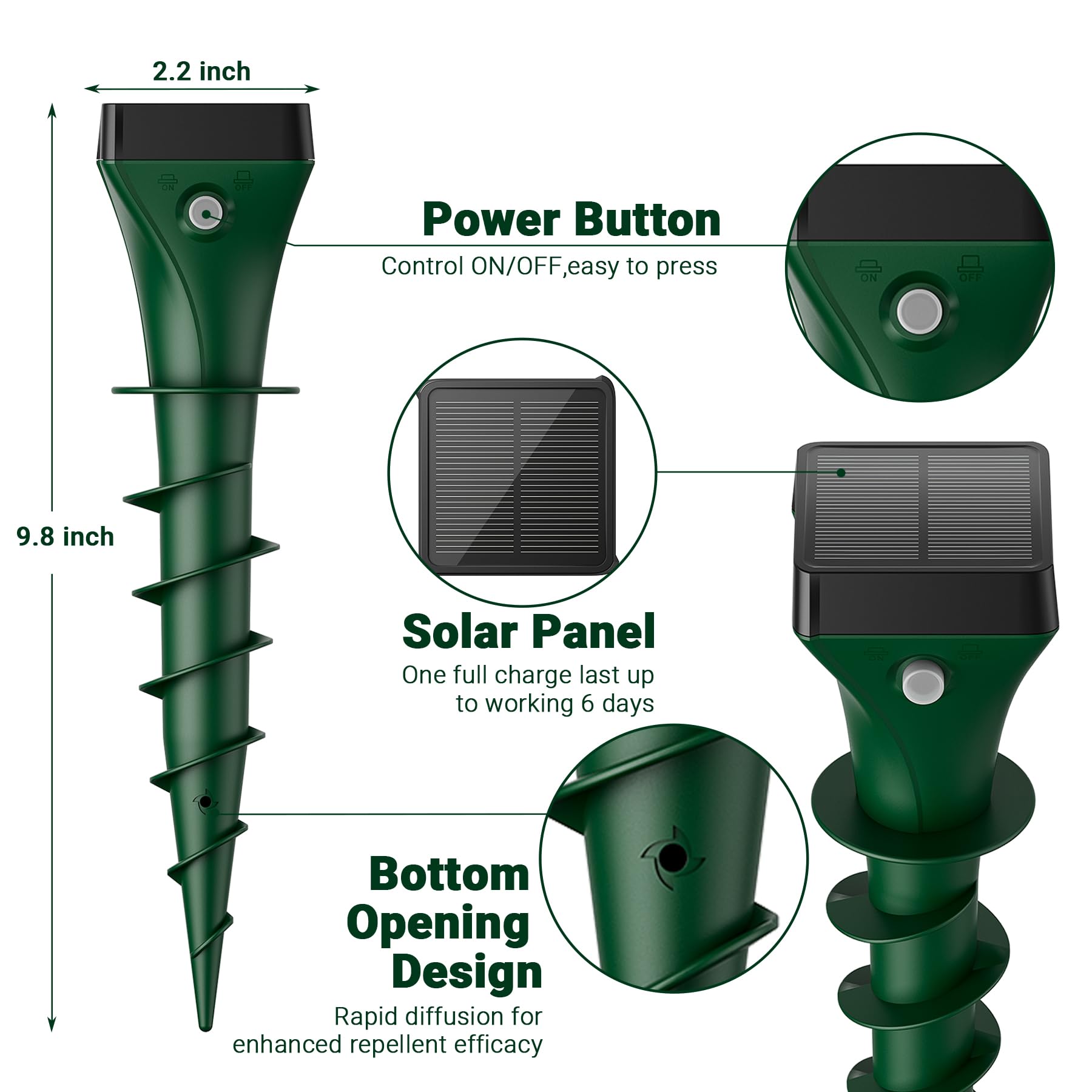 Peepst weatherproof durable mole stake withstands rain and sun