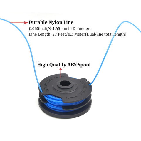 Dual-line design preview with 27 feet total for efficient trimming.