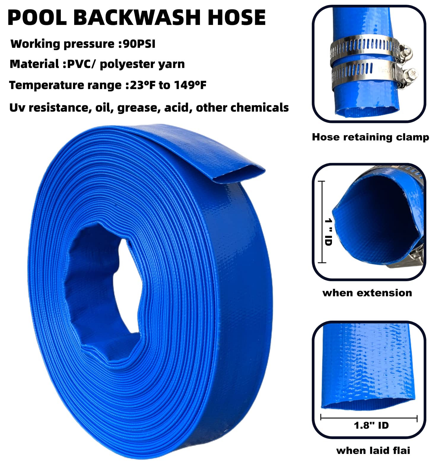PEISONGFEI weather-resistant hose handles sun and rain for reliable pool water flow.