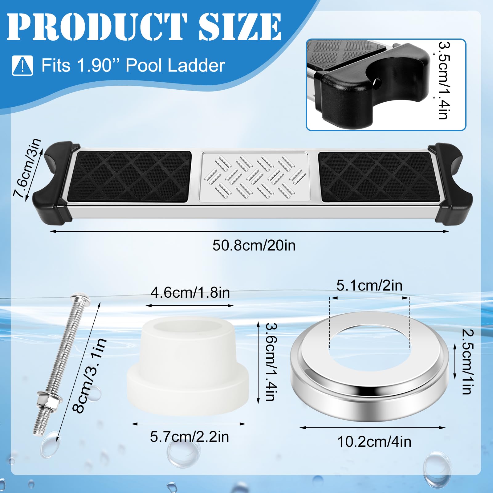 PEKCARGO pool ladder escutcheon pair protects wall surfaces during use