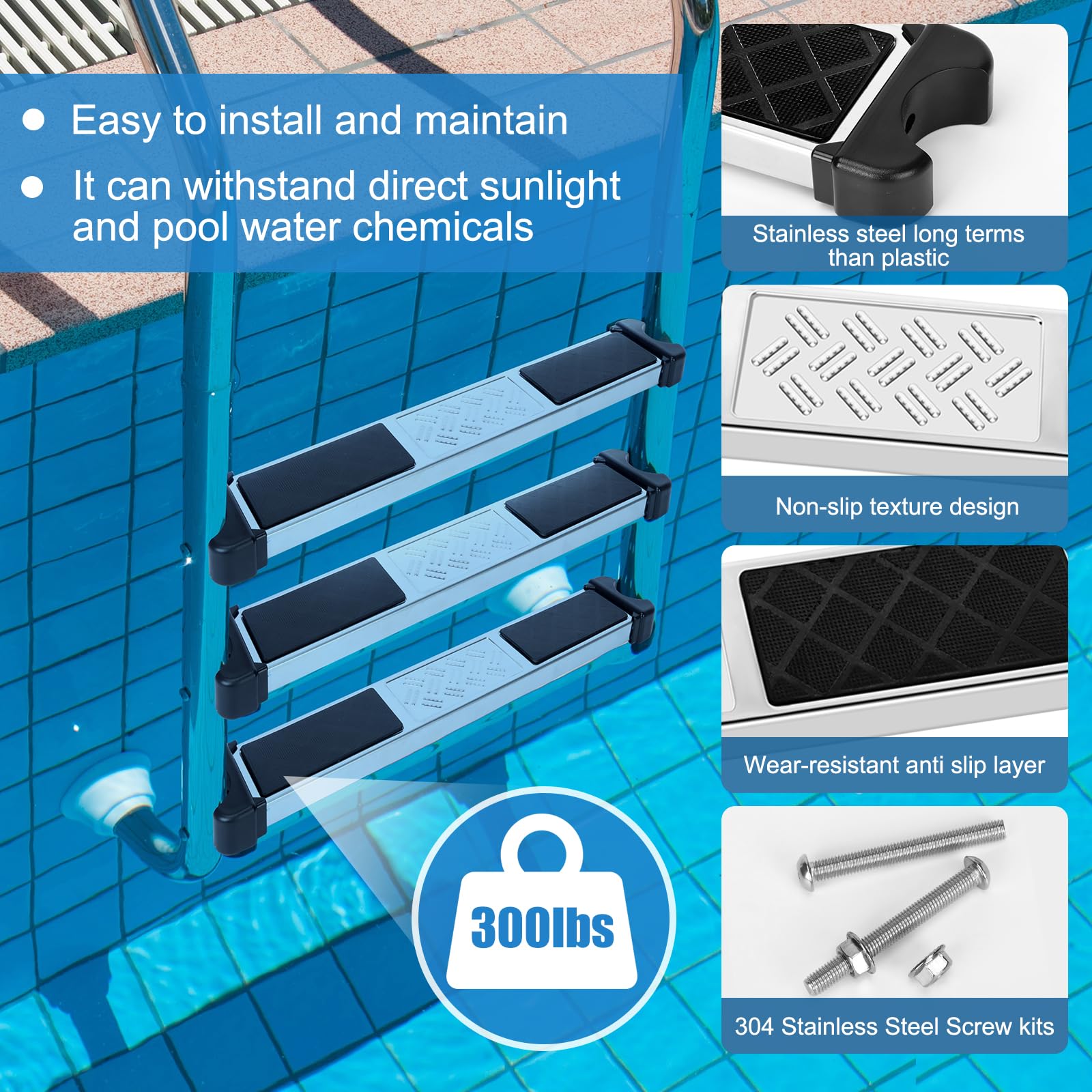 PEKCARGO ladder rubber bumpers cushion contact and guard pool edges