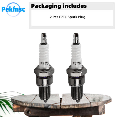 Pekfnsc F7TC spark plug on a generator shows broad compatibility.