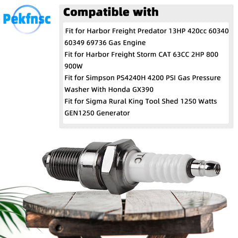 Pekfnsc F7TC spark plug compatible with Harbor Freight engines.