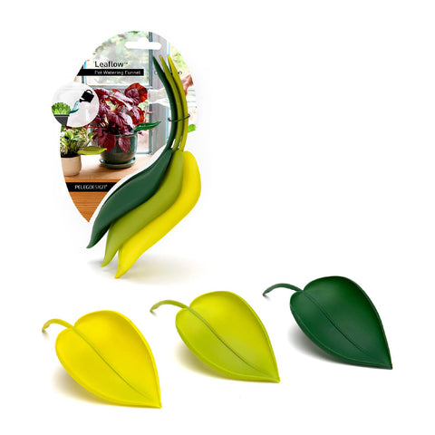 Peleg Design Leaflow watering funnels set of three for precise plant watering.