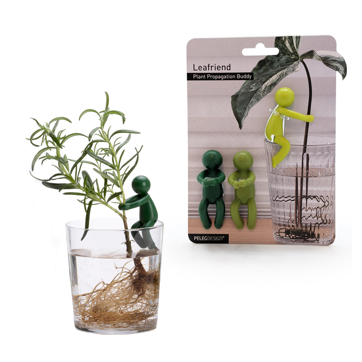 PELEG DESIGN Leafriend stem-hug closeup protects delicate sprouts while guiding growth.